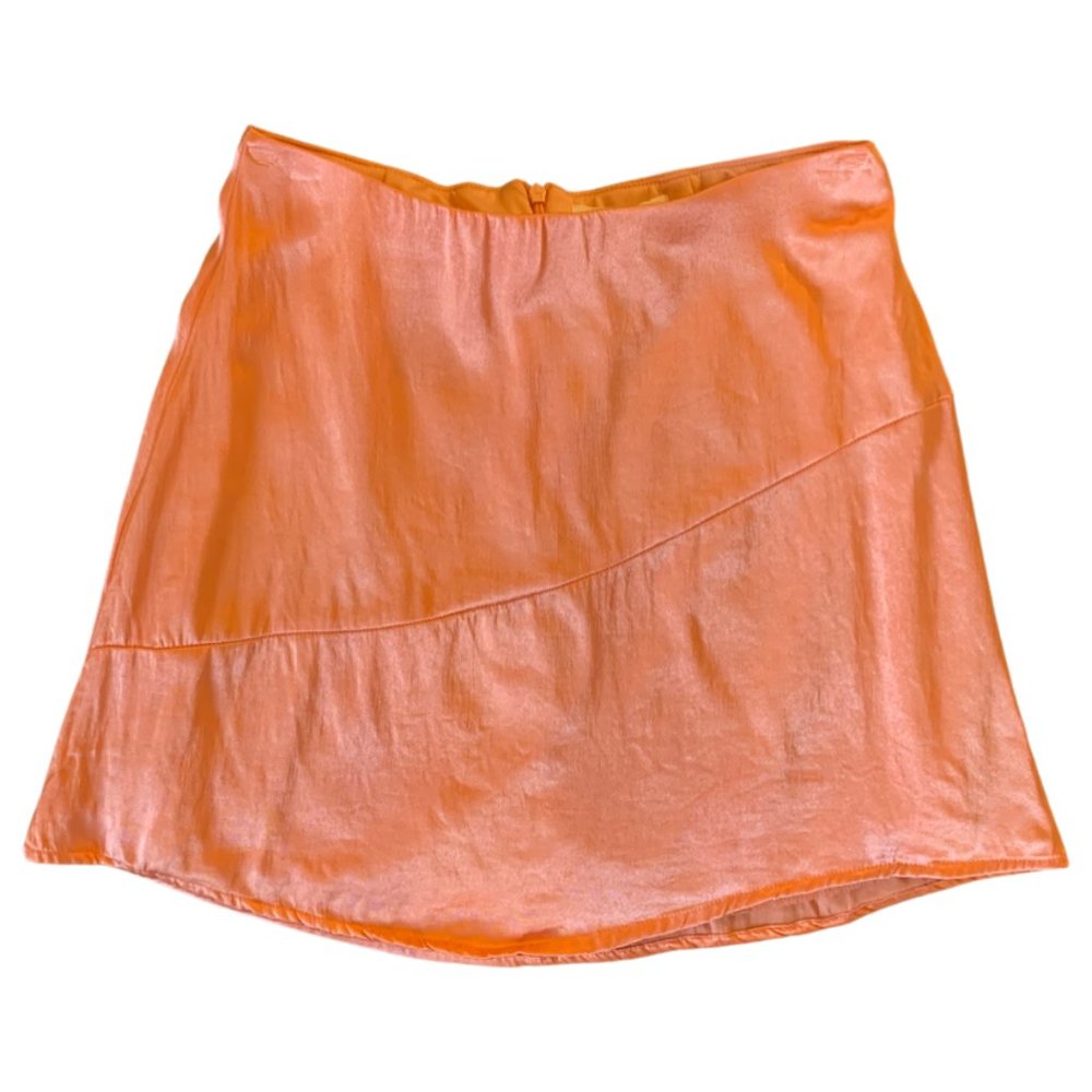 Kirious Peach Shiny Mini Skirt